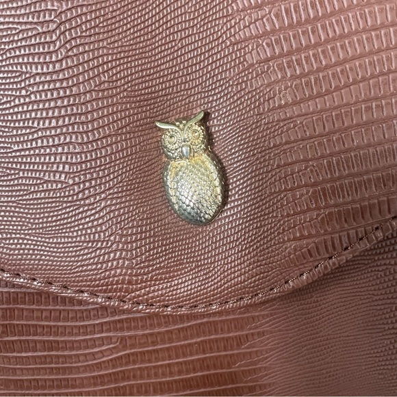 DEENA & OZZY vintage crossbody bag brown with gold owl detail - Picture 4 of 8